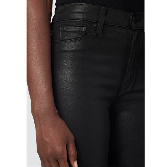 Hudson Jeans NWT Barbara High Waisted Super Skinny Coated Black Jeans // 24 - Picture 12 of 13